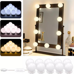Dimmable LED Mirror Lights Kit with Rectangular Bulbs