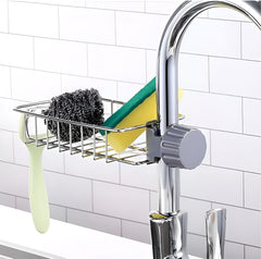 Stainless Steel Sink Sponge Holder with Adhesive Mount