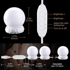 Dimmable LED Mirror Lights Kit with Rectangular Bulbs