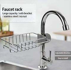 Stainless Steel Sink Sponge Holder with Adhesive Mount