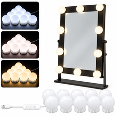 Dimmable LED Mirror Lights Kit with Rectangular Bulbs
