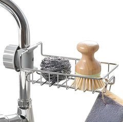 Stainless Steel Sink Sponge Holder with Adhesive Mount