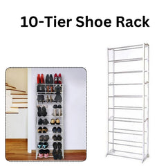10-Tier Tall Shoe Rack Storage Organizer