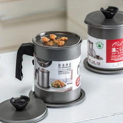 Stainless Steel Oil Filter Pot with Strainer and Lid