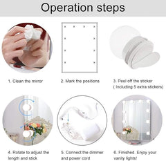 Dimmable LED Mirror Lights Kit with Rectangular Bulbs