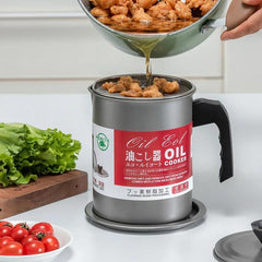 Stainless Steel Oil Filter Pot with Strainer and Lid