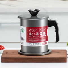 Stainless Steel Oil Filter Pot with Strainer and Lid